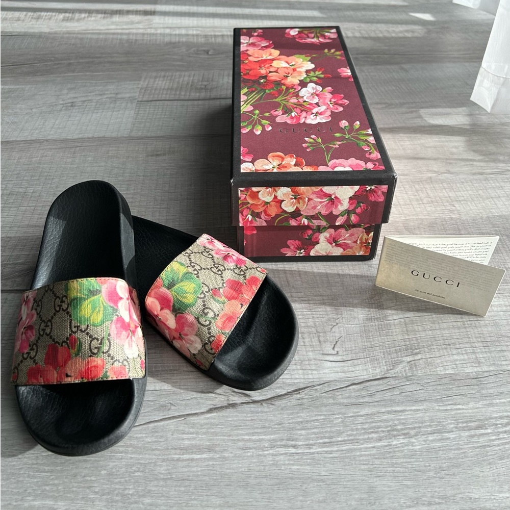 GG Blooms Supreme Floral Slide Sandal